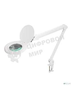 Лупа на струбцине Rexant, круглая, 5D, с подсветкой 72 SMD, сенсорный регулятор яркости, белая