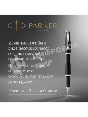 Ручка перьевая Parker Urban Core F309 (CW1931592) Muted Black CT F сталь нержавеющая подар.кор.