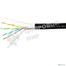 Кабель Cablexpert FPC-5051E-4-CU-OUTR/100, FTP outdoor 4x2x0.51 на тросу, медный, кат.5e, однож., 100м, box, черный