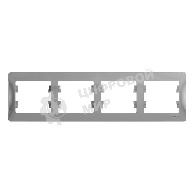 Рамка 4-м Glossa горизонт. алюм. SchE GSL000304
