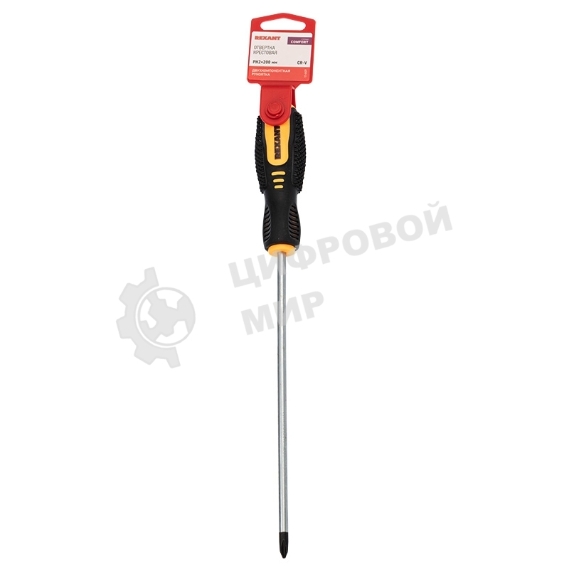 Отвертка крестовая Rexant PH 2х200 мм, двухкомпонентная рукоятка