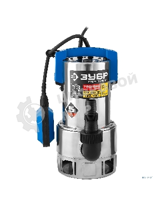 Насос ЗУБР НПГ-Т3-750-С профессионал т3 погружной дренажный для грязной воды d частиц до 35мм 750В