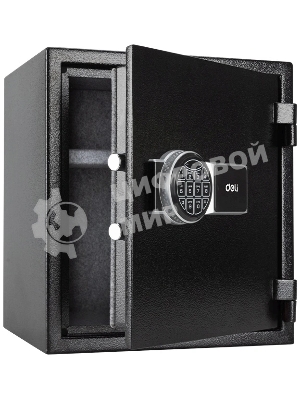 Сейф огнестойкий Deli ET587 380x 420x 300 мм, электронный/ключевой, черный