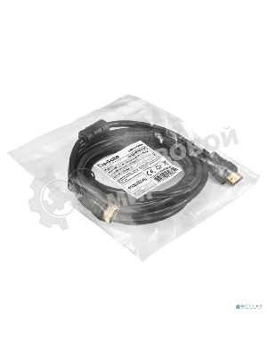 Кабель HDMI ExeGate EX-CC-HDMI-3.0F (19M/19M, 3м, v1.4b, ферритовые кольца, позолоченные контакты)