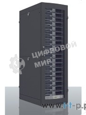 Шкаф серв. ПРОФ нап. 42U (600x1000) дверь перфорированная 2 шт., цвет черный, в сборе (ШТК-СП-42.6.10-44АА-9005) (1 коробка)