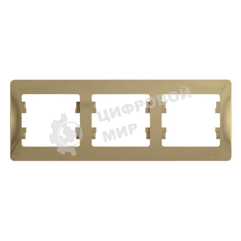 Рамка 3-м Glossa горизонт. титан SchE GSL000403