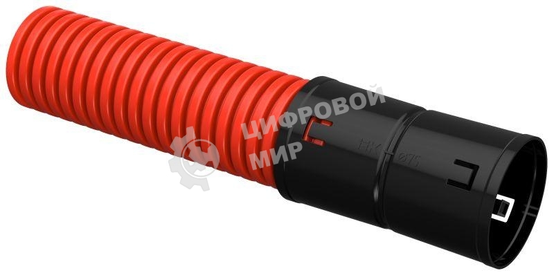 Труба гофрированная двустенная ПНД d75 мм с муфтой SN12 красн. (уп. 50 м) IEK CTG12-075-K04-050-R