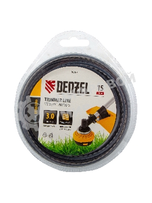 Леска для триммера Denzel двухкомпонентная зубчатый квадрат, 3,0мм х 15м, блистер EXTRA CORD