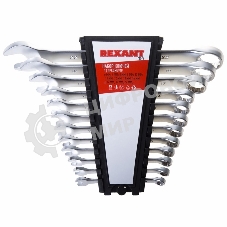 Набор ключей комбинированных Rexant (6-14, 17, 19, 22 мм), 12 шт., CrV, зеркальное хромирование