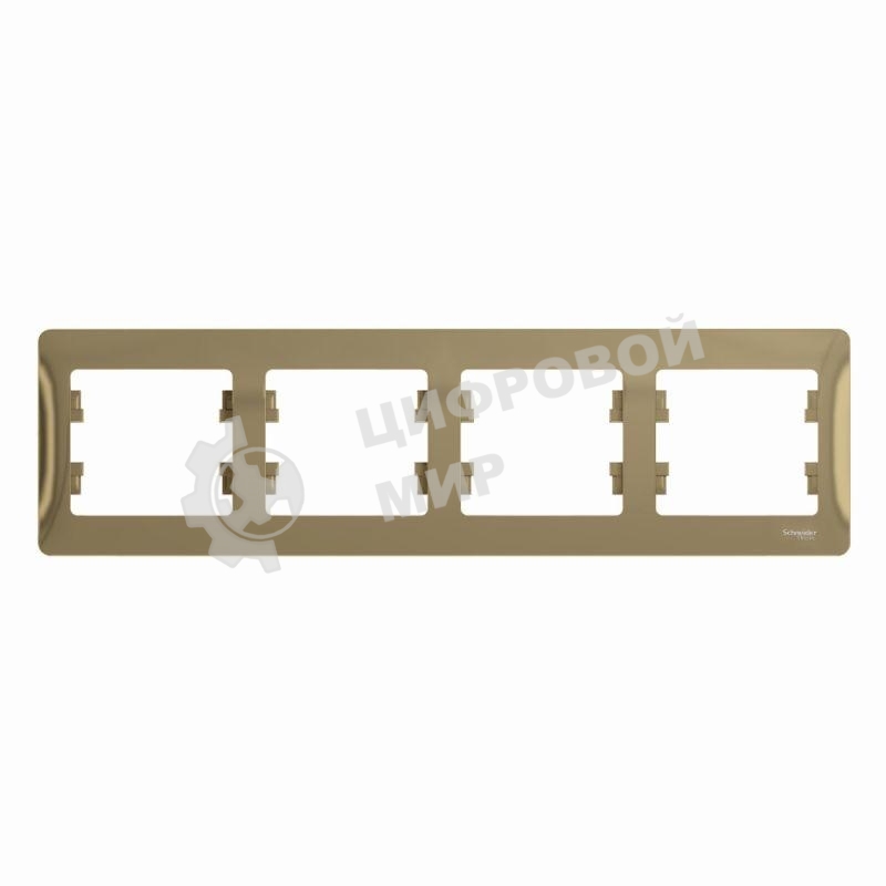 Рамка 4-м Glossa горизонт. титан SchE GSL000404