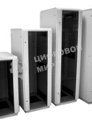 Шкаф телеком. напольный 42U (600x600) дверь стекло (ШТК-М-42.6.6-1ААА) (3 коробки)