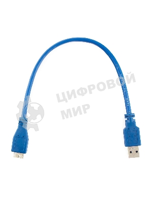 Кабель Gembird/Cablexpert USB 3.0 Pro, AM/microBM 9P, 30 см, экран, синий, пакет