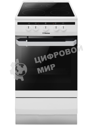 Плита электрическая Hansa FCCW54002 белый, конфорок 4 шт, духовка 68 л, 50 см x 85 см x 60 см