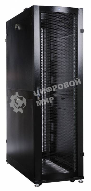 Шкаф серверный ПРОФ напольный 48U (600x1200) дверь перфор. 2 шт., черный, в сборе