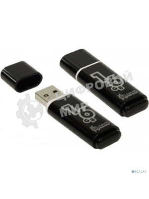 Флешка USB Smartbuy Glossy series black (SB16GbGS-K), 16Gb, USB 2.0, R/W 25/15, черный