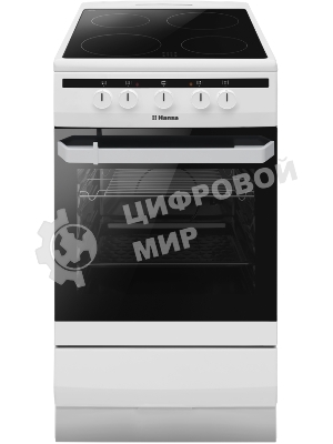 Плита электрическая Hansa FCCW54002 белый, конфорок 4 шт, духовка 68 л, 50 см x 85 см x 60 см