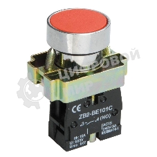 Кнопка LAY5-BA42 без подсветки красн. 1р IEK BBT61-BA-K04