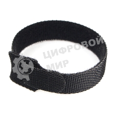 Хомуты-липучки на основе ленты Velcro VT-145x11BK 145 x 11 мм, черные (12 шт.)