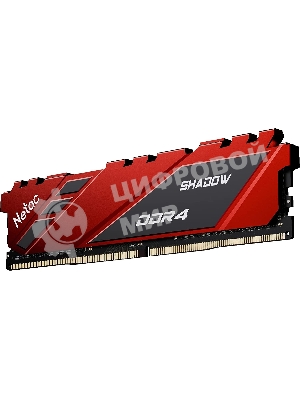 Оперативная память NETAC Shadow, DDR4, 16Gb (1x16Gb), 2666MHz, CL19, DIMM, с радиаторами, красный