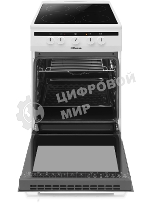 Плита электрическая Hansa FCCW54002 белый, конфорок 4 шт, духовка 68 л, 50 см x 85 см x 60 см