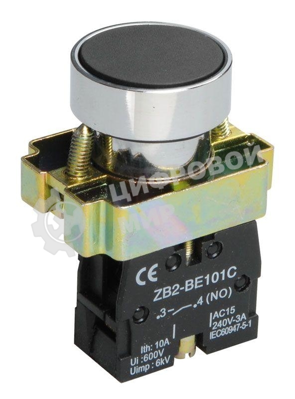 Кнопка LAY5-BA21 без подсветки черный 1з IEK BBT60-BA-K02