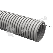 Труба гофрированная ПВХ d16 мм с зондом сер. (уп. 50 м) IEK CTG20-16-K41-050I