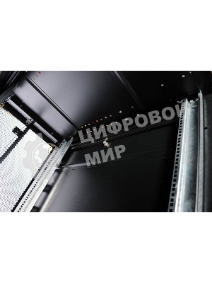 Шкаф серверный ПРОФ напольный 48U (600x1200) дверь перфор. 2 шт., черный, в сборе