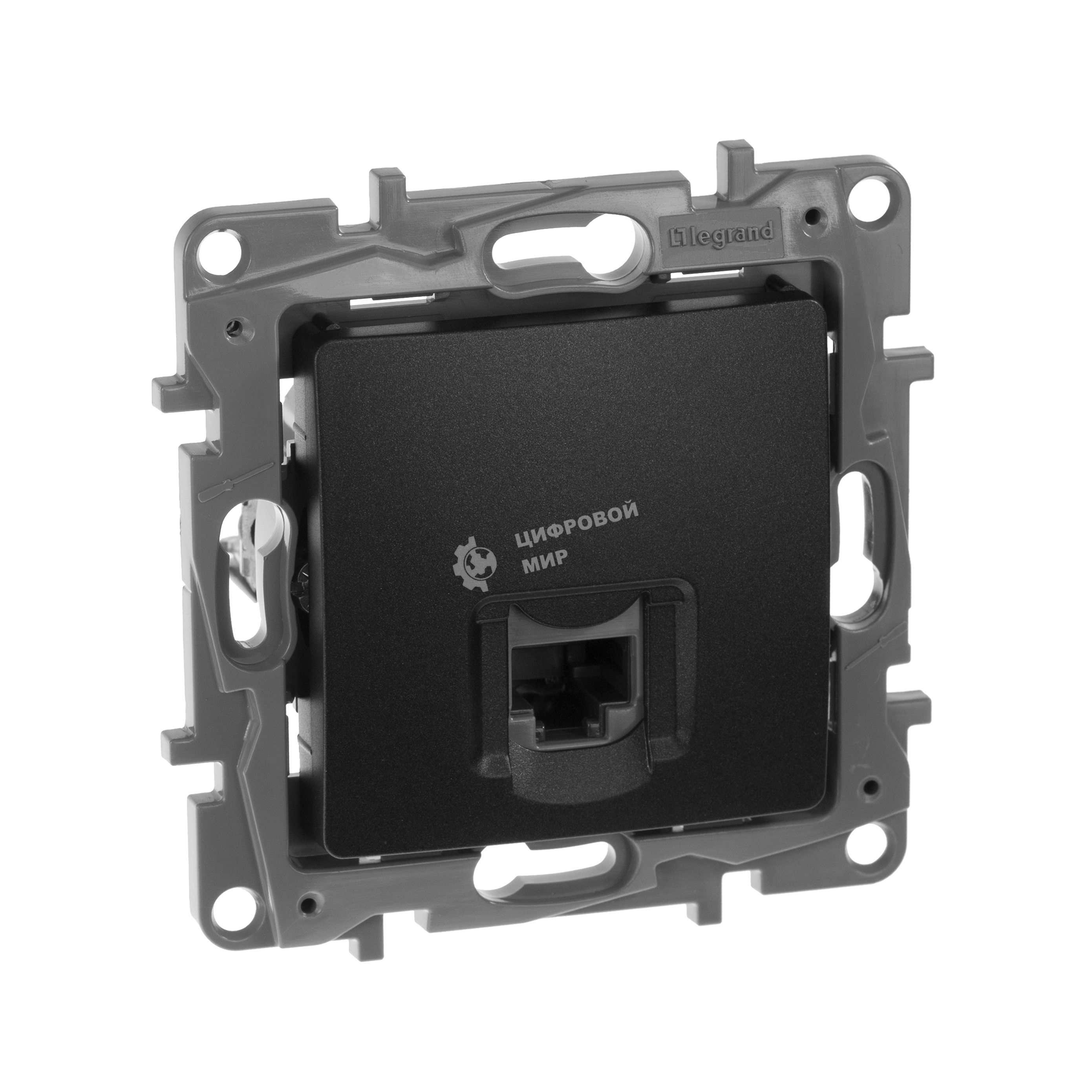 Информационная розетка RJ 45, категория 5e, UTP, Etika, антрацит