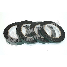 Скотч двусторонний черный вспененный с зеленой защитной лентой толщина 0,5мм ширина 8мм 10м