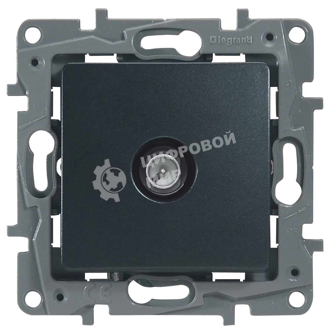 Розетка телевизионная TV Звезда, алюминий ETIKA