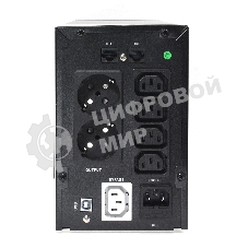 Источник бесперебойного питания CROWN Line Intractive CMU-SP800 COMBO USB 800VA\480W, корпус металл, 1x12V/9AH, розетки 4*IEC + 2*EURO+1*IEC bybass, трансформатор AVR 140-290V, съемный кабель 1.2 м, порт RJ11/45, порт USB, защита: от перегрузки, от КЗ, от скачков напряжения