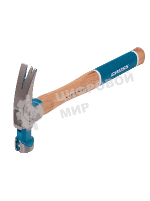 Молоток-гвоздодер Gross AMERICAN HICKORY 560 г, угол 75, магнит, обрезиненная рукоятка