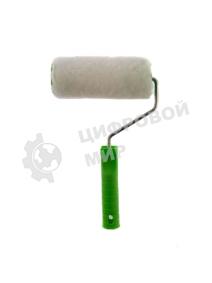 Валик Сибртех с натуральным мехом, с ручкой, 150 мм, ворс 12 мм, D 48 мм, D ручки 6 мм