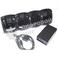 Четырехслотовая зарядка терминалов CRD5000-4000UR для Motorola Symbol mc5040 с блоком питания и сетевым кабелем