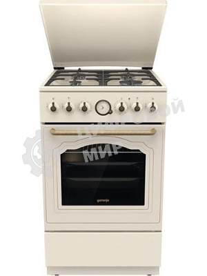Плита комбинированная Gorenje GKS5B70CLI бежевый, конфорок 4 газовых, духовка 70 л, 50 см x 85 см x 59.4 см