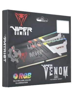 Оперативная память Patriot Viper Venom, DDR5, 32GB (2x16GB), 7200MHz, CL34, DIMM, с радиаторами, RGB, черный