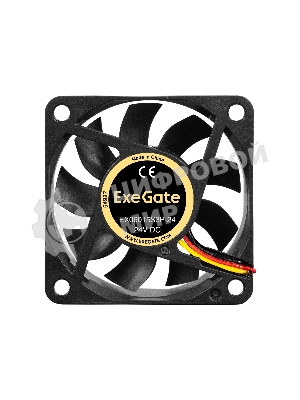 Вентилятор для корпуса ExeGate EX06015S3P-24 черный, 60 мм, 4800 об/мин, 34.1 дБ, 3 pin