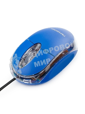 Мышь проводная Гарнизон GM-100B синий, 1000 dpi, USB, кнопки - 3