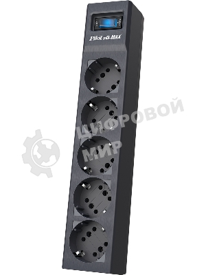 Сетевой фильтр Pilot sG-Max 5 outlets (GP), 15А/3.3 kVt, automatic circuit-breaker, 10 m, gfaphite
