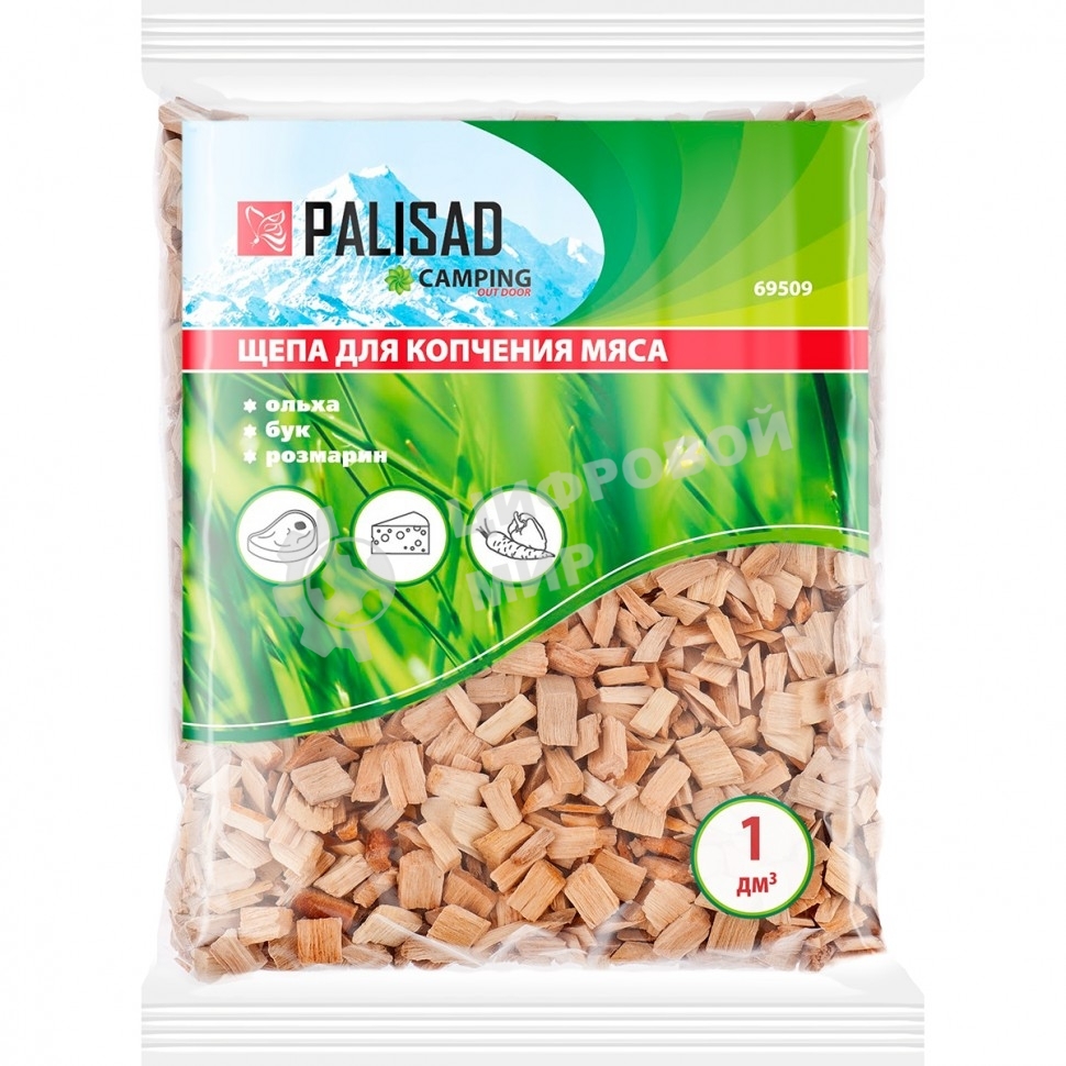 Щепа для копчения мяса Camping Palisad (ольха+бук+розмарин)