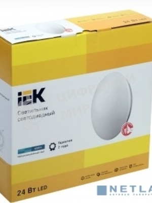 Светильник IEK LDPB0-1003-24-4000-K01 LED ДПБ 1003 24Вт IP20 4000K круг белый диаметр 380 мм, световой поток 1440 Лм