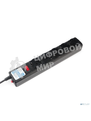 Сетевой фильтр Power Cube SPG5-В1 PC 0,5 м, 5 р, черный 10А, UPS(C14), SPG5-В1