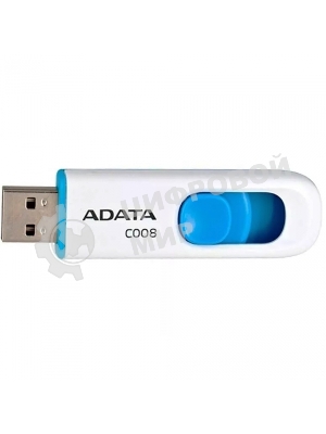 Флешка USB ADATA C008 (AC008-16G-RWE), 16Gb, USB 2.0, R/W 15/5, белый/синий