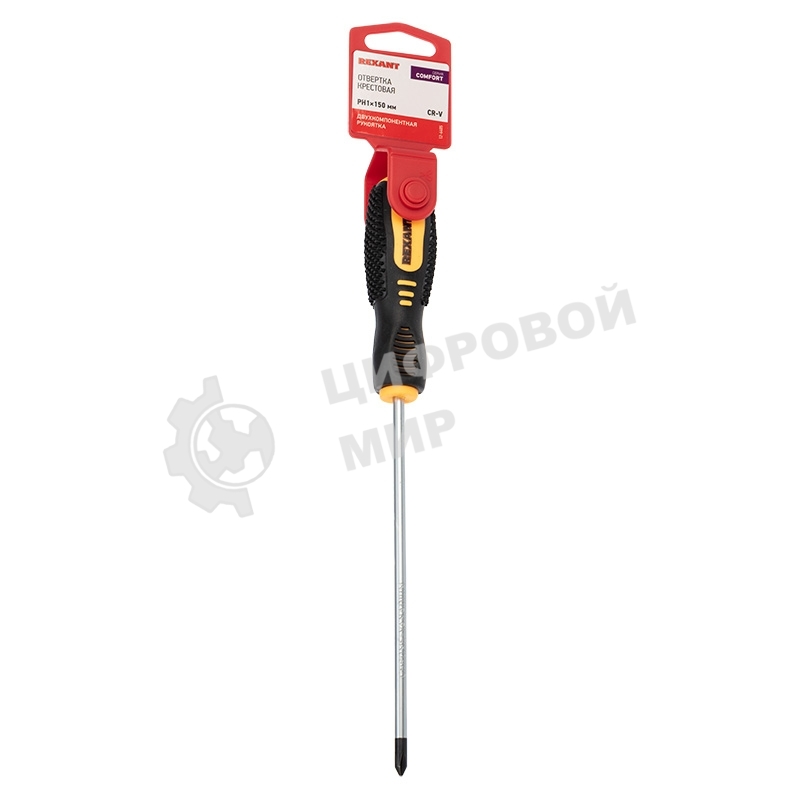 Отвертка крестовая Rexant PH 1х150 мм, двухкомпонентная рукоятка