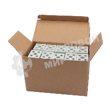 Клемма керамическая винтовая Rexant 12 мм² 2 пары контактов с крепежным отверстием (50 шт./уп.)