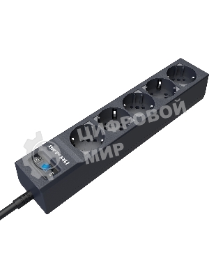 Сетевой фильтр Pilot sG-Max 5 outlets (GP), 15А/3.3 kVt, automatic circuit-breaker, 10 m, gfaphite
