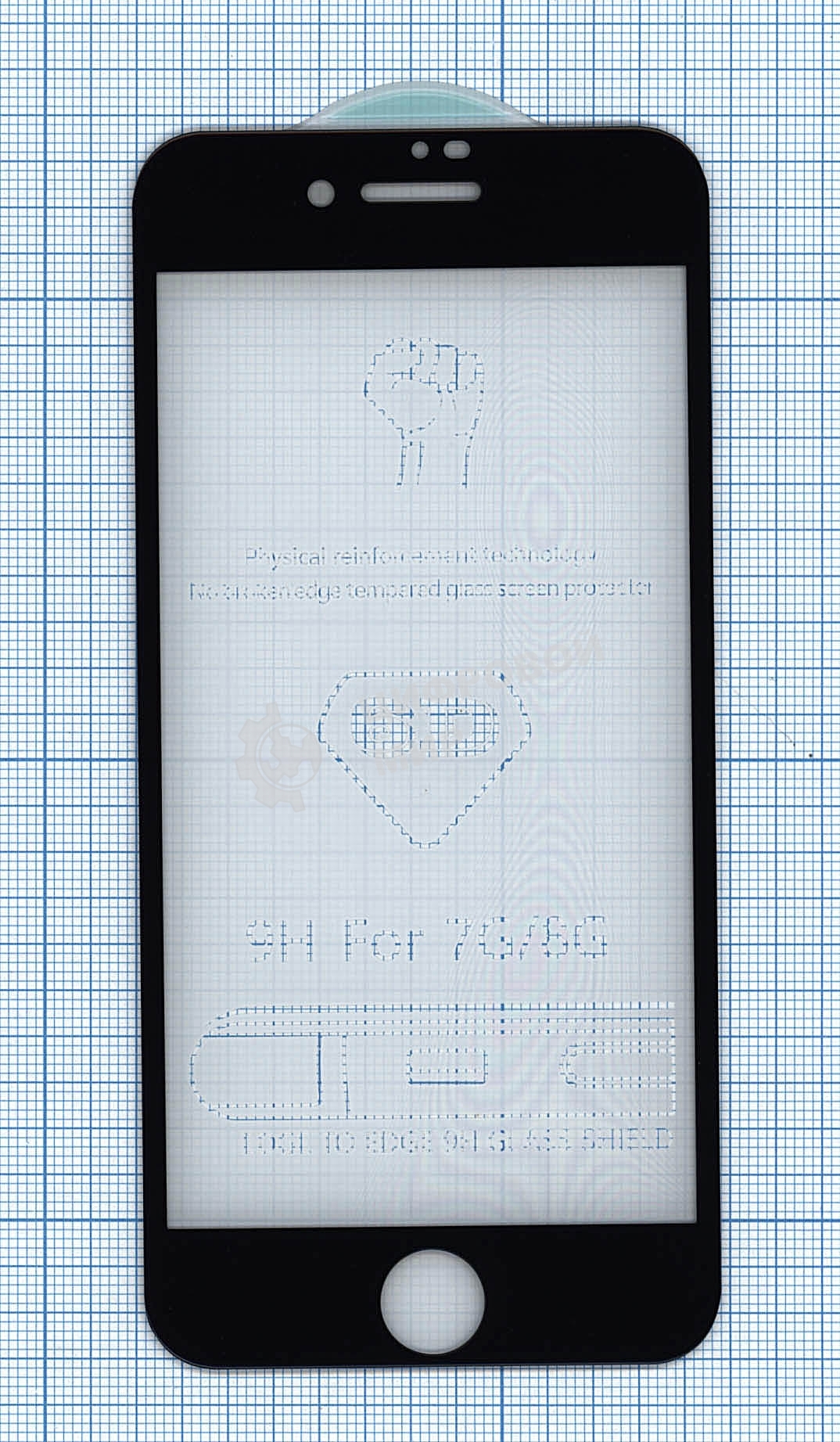 Защитное стекло 6D для Apple iPhone 7/8 черный