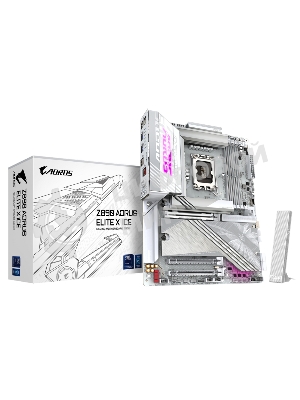 Материнская плата Gigabyte Z890 AORUS ELITE X ICE, LGA 1851, Intel Z890, 4xDDR5, 4xSATA, 5xM.2, 1xPCIe 5.0 x16, 1xPCIe 4.0 x4, 1xPCIe 4.0 x1, 1x 2.5Gb LAN, 4xUSB-A 3.2 Gen 1, 2xUSB-A 3.2 Gen 2, 4xUSB-A 2.0, 1xUSB-C (Thunderbolt 4), 2x3.5 мм, 7.1, ATX