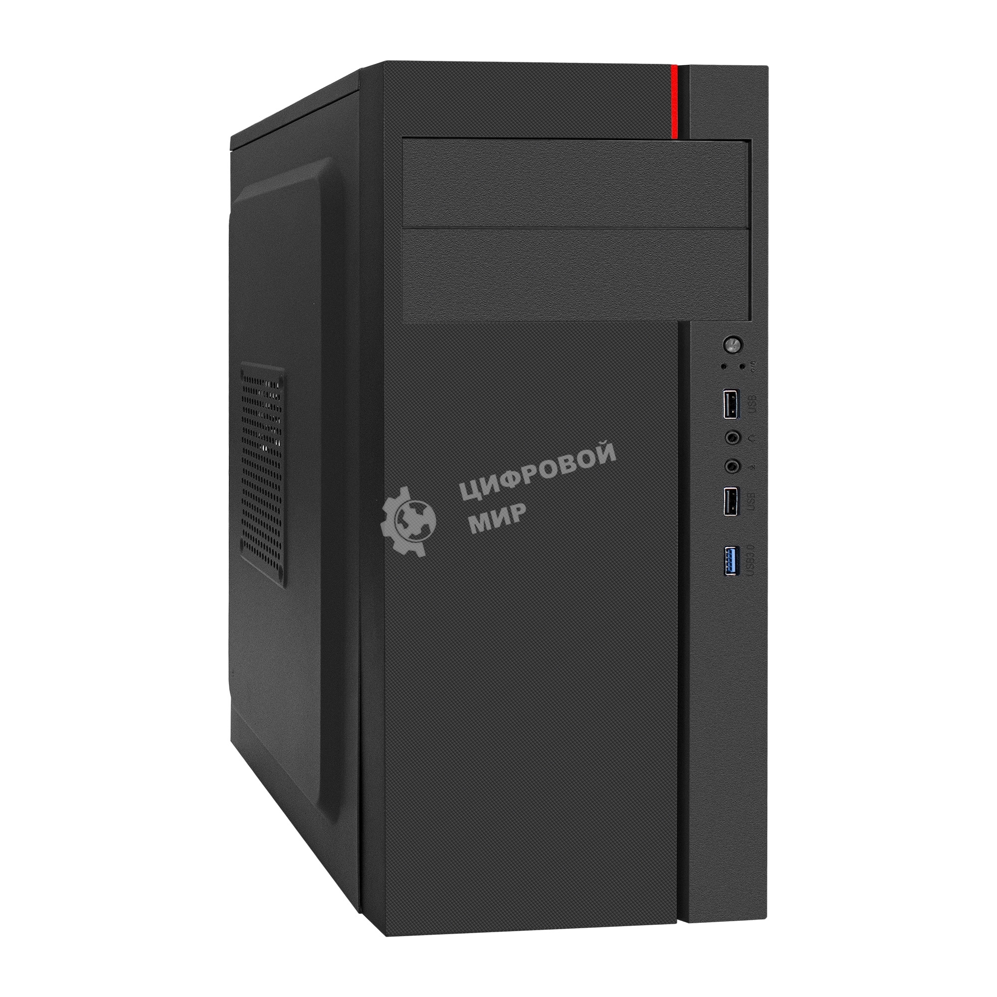 Компьютерный корпус Miditower ExeGate AA-440U (ATX, без БП, 2*USB+1*USB 3.0, аудио, черный)