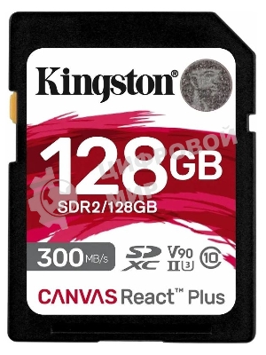Флеш карта Kingston 128Gb Canvas React Plus SDXC UHS-II 300R/260W U3 V90